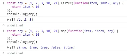 filter与map的简单比较